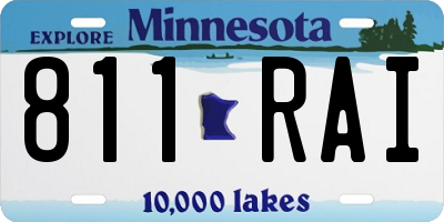 MN license plate 811RAI