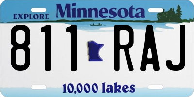 MN license plate 811RAJ