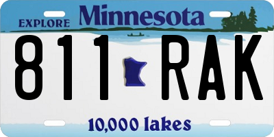 MN license plate 811RAK