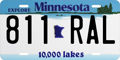 MN license plate 811RAL