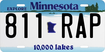 MN license plate 811RAP