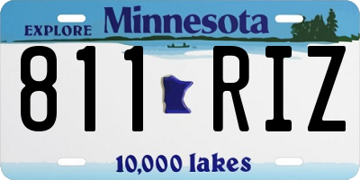 MN license plate 811RIZ