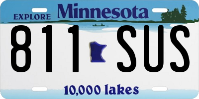 MN license plate 811SUS