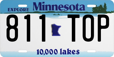 MN license plate 811TOP
