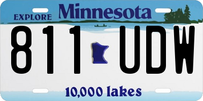 MN license plate 811UDW