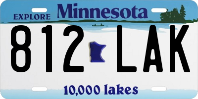 MN license plate 812LAK