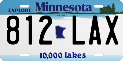 MN license plate 812LAX