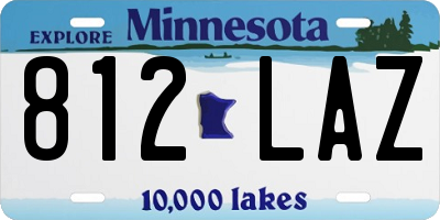 MN license plate 812LAZ