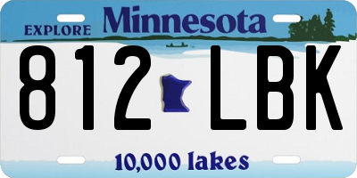 MN license plate 812LBK