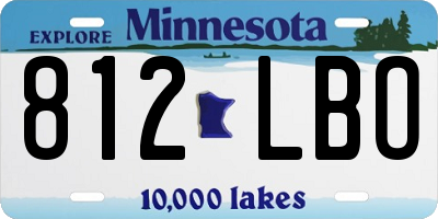 MN license plate 812LBO