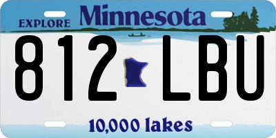 MN license plate 812LBU