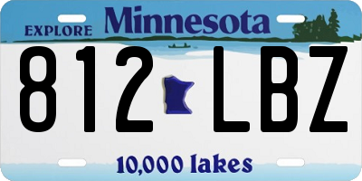 MN license plate 812LBZ