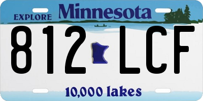 MN license plate 812LCF