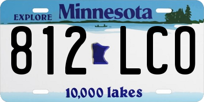 MN license plate 812LCO