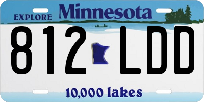 MN license plate 812LDD