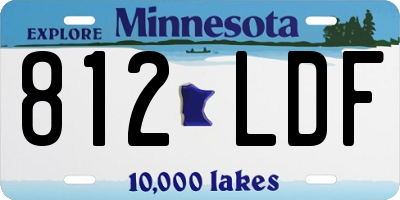 MN license plate 812LDF