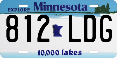 MN license plate 812LDG