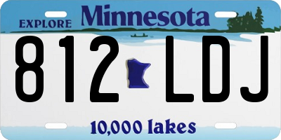 MN license plate 812LDJ