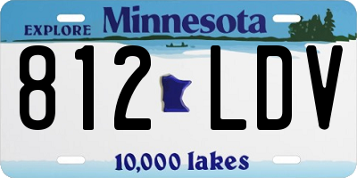 MN license plate 812LDV