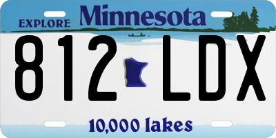 MN license plate 812LDX