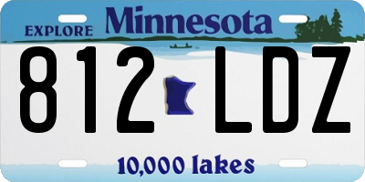 MN license plate 812LDZ