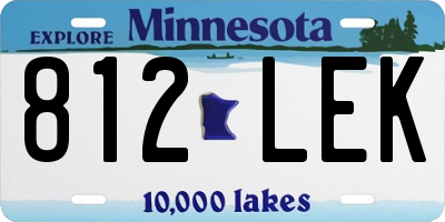 MN license plate 812LEK
