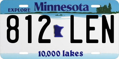 MN license plate 812LEN
