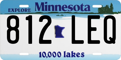 MN license plate 812LEQ