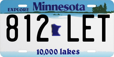 MN license plate 812LET
