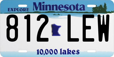 MN license plate 812LEW