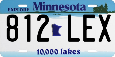 MN license plate 812LEX