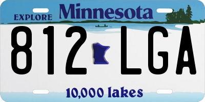 MN license plate 812LGA