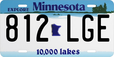 MN license plate 812LGE