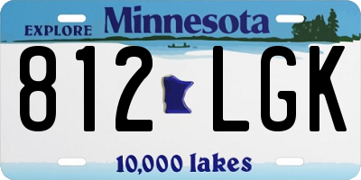 MN license plate 812LGK
