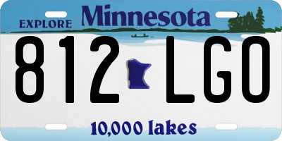 MN license plate 812LGO