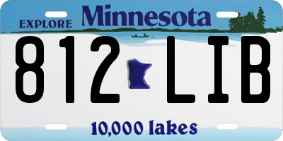 MN license plate 812LIB