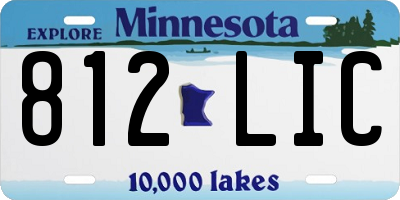 MN license plate 812LIC
