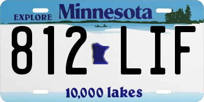 MN license plate 812LIF