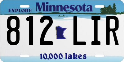 MN license plate 812LIR