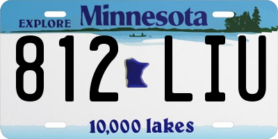 MN license plate 812LIU