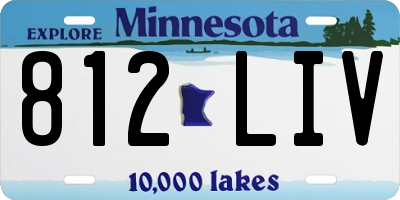 MN license plate 812LIV