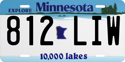 MN license plate 812LIW