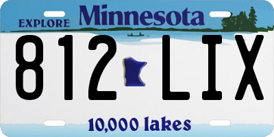 MN license plate 812LIX
