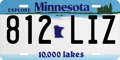 MN license plate 812LIZ