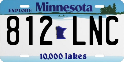 MN license plate 812LNC