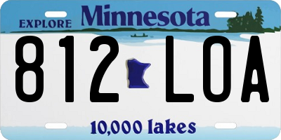 MN license plate 812LOA