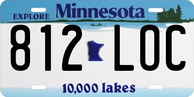 MN license plate 812LOC