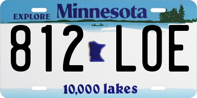 MN license plate 812LOE