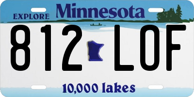 MN license plate 812LOF
