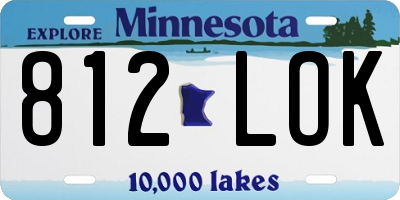 MN license plate 812LOK